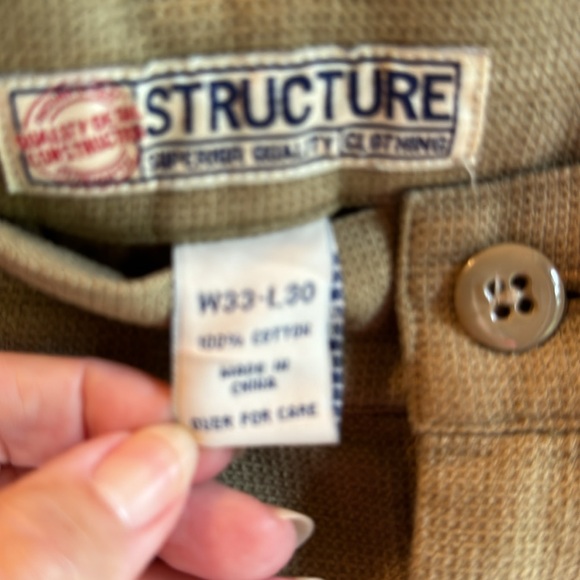 Men’s vintage pleated tan cotton cuffed slacks. Size w33 l 30 - Picture 5 of 6